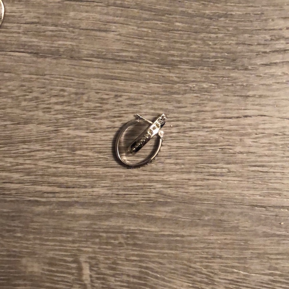 Earring with a diamond stripe